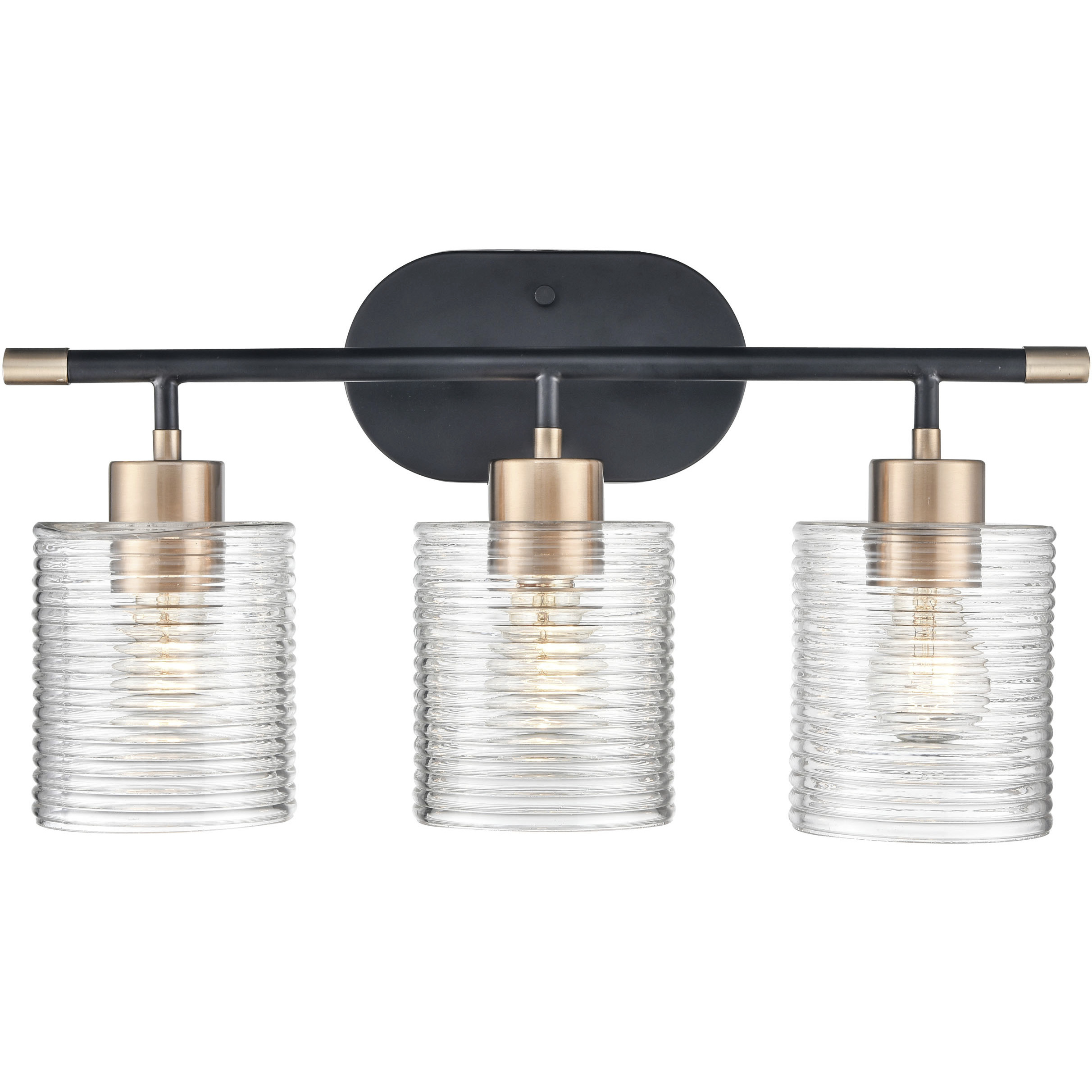 Renitta 3 Light 20.25 inch Matte Black/Modern Gold Bathroom Vanity Light Wall Light